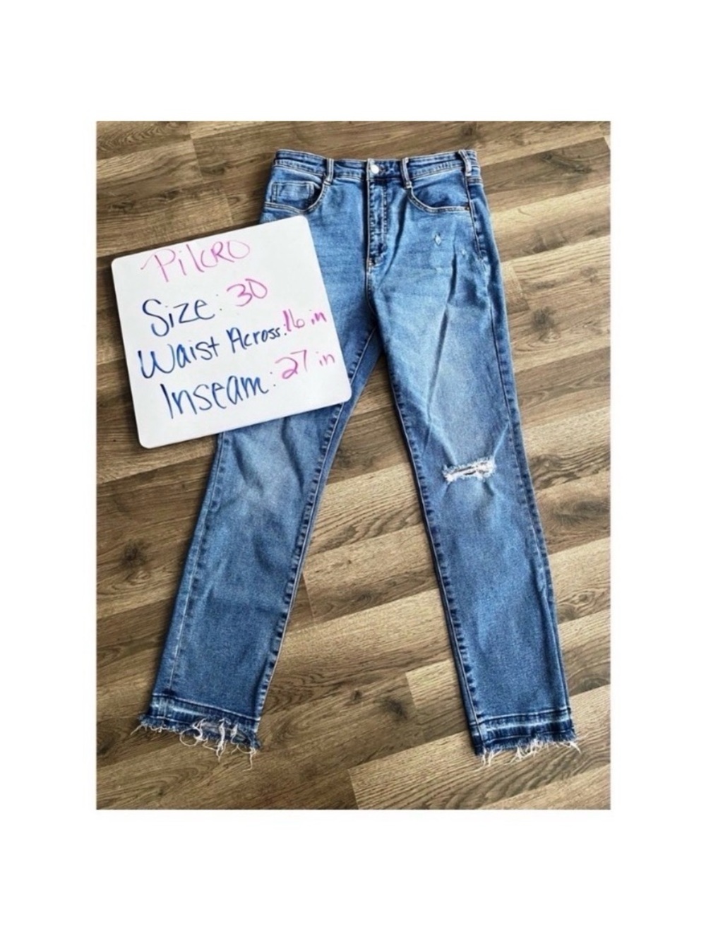 ANTHROPOLOGIE Pilcro Ripped High Rise Skinny Jeans Size 30 - Picture 6 of 9